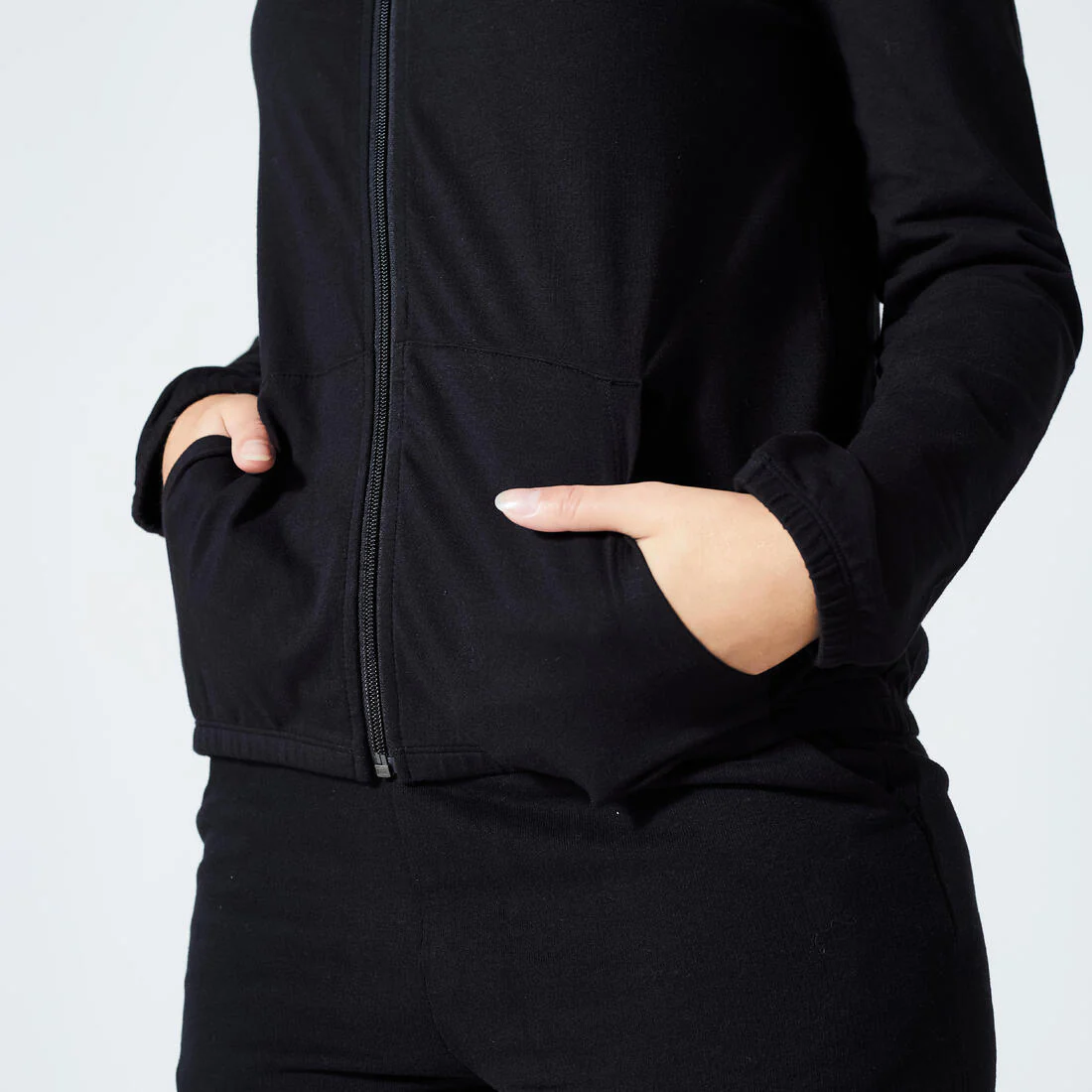 Sudadera de fitness con cierre negra para mujer 100 - Image 21