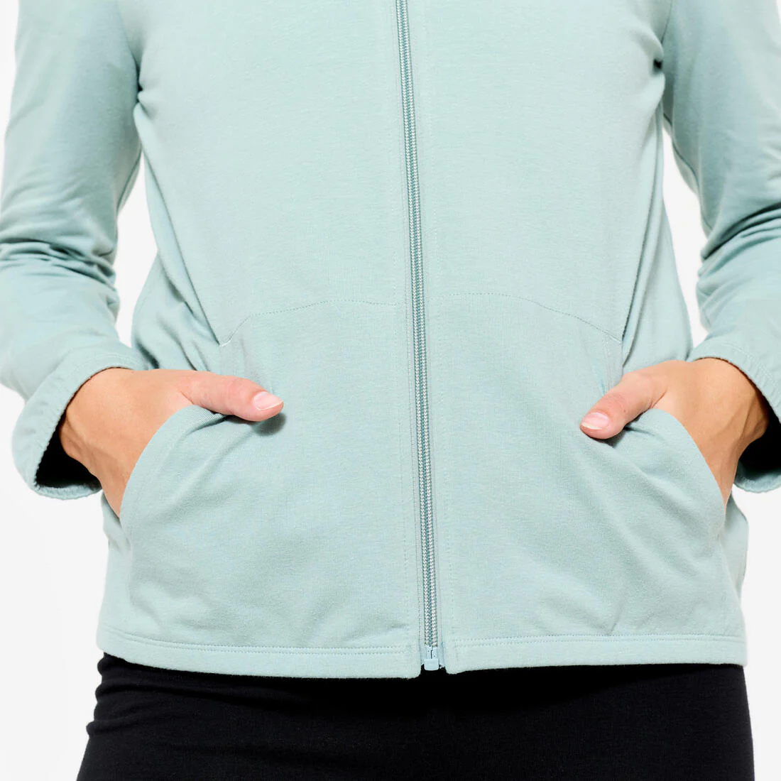Sudadera de fitness con cierre negra para mujer 100 - Image 24