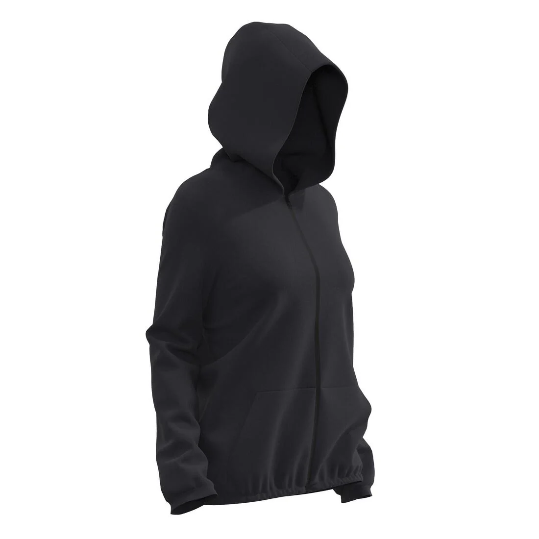 Sudadera de fitness con cierre negra para mujer 100 - Image 3