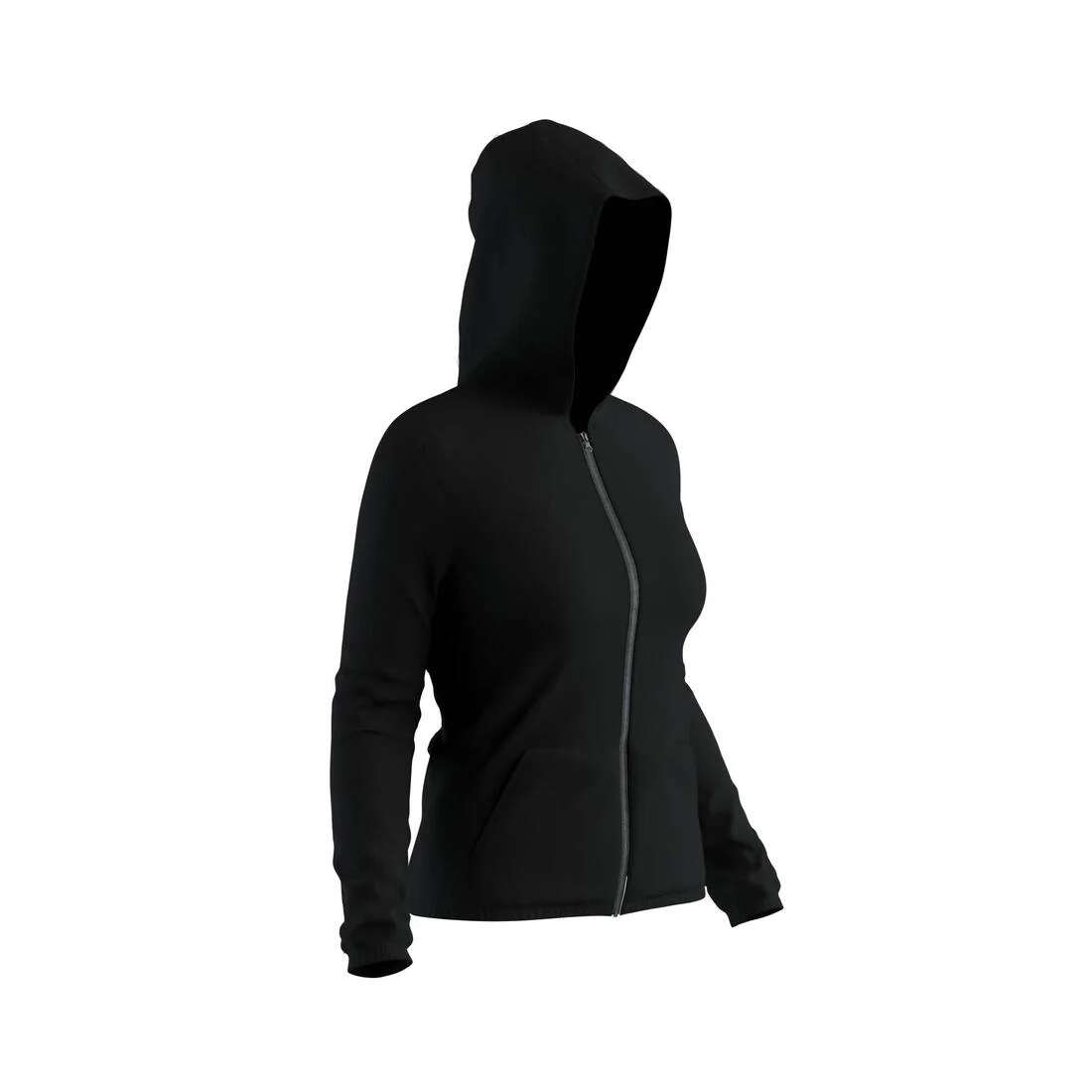 Sudadera de fitness con cierre negra para mujer 100 - Image 30