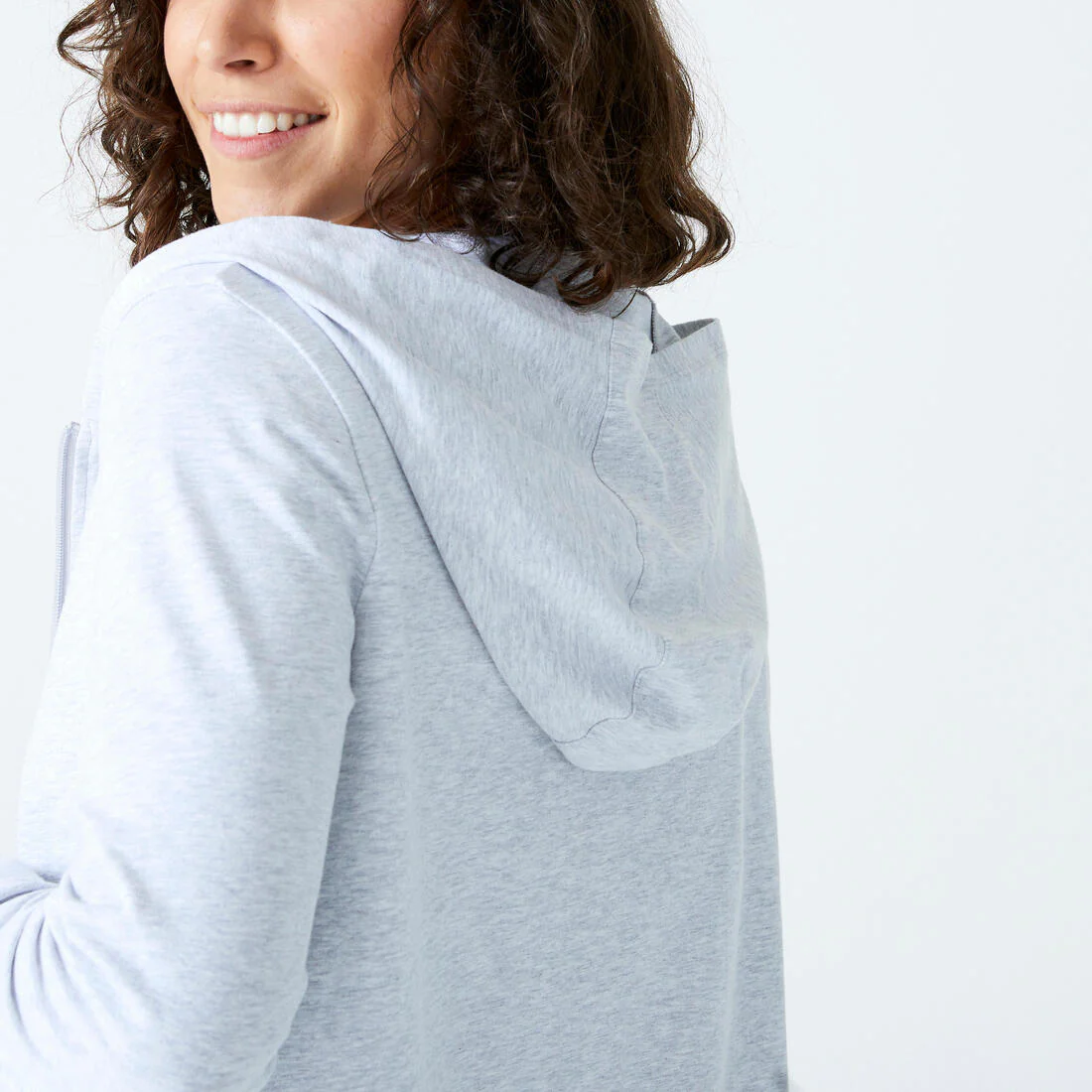 Sudadera de fitness con cierre negra para mujer 100 - Image 7