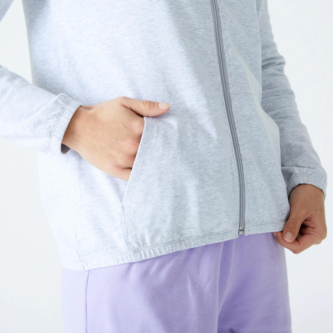 Sudadera de fitness con cierre negra para mujer 100 - Image 9
