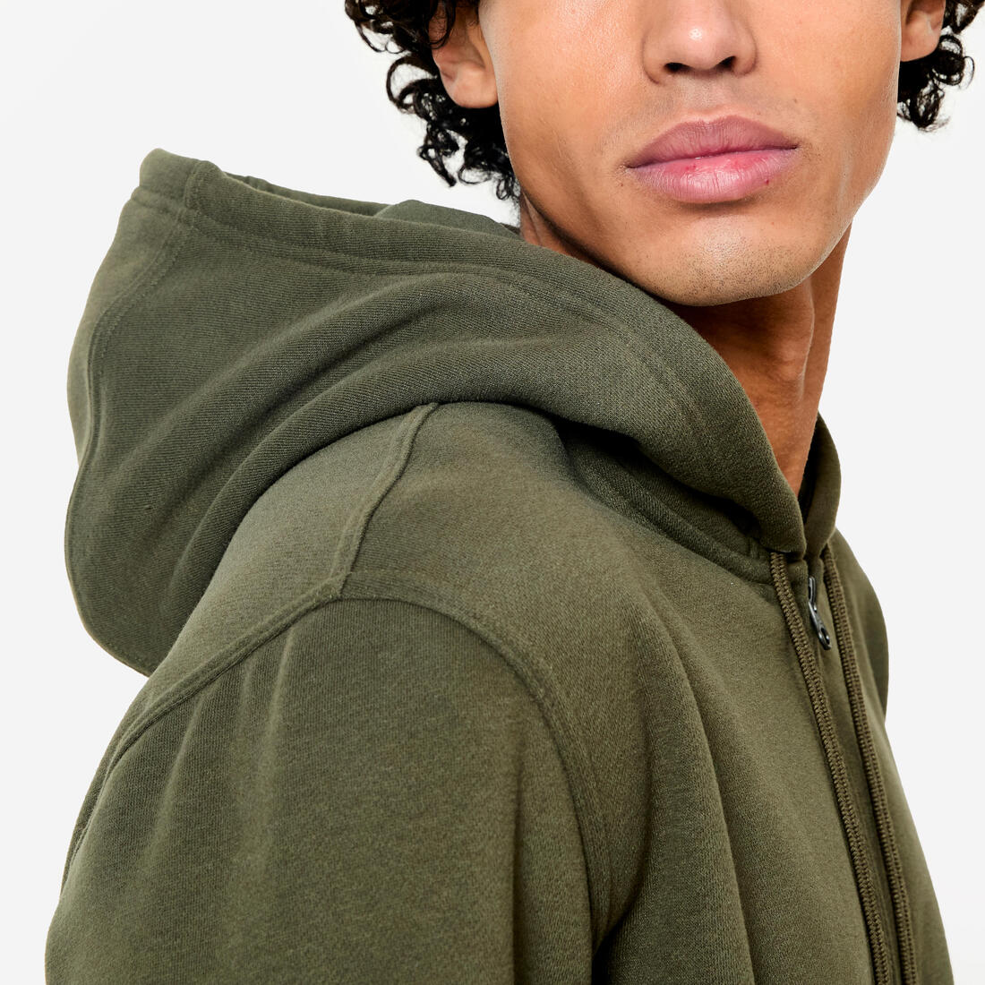 Sudadera de fitness con cierre y capucha azul oscuro para hombre 500 Essential - Image 10