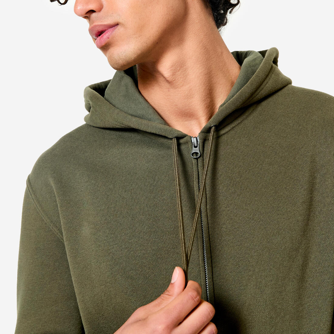 Sudadera de fitness con cierre y capucha azul oscuro para hombre 500 Essential - Image 15