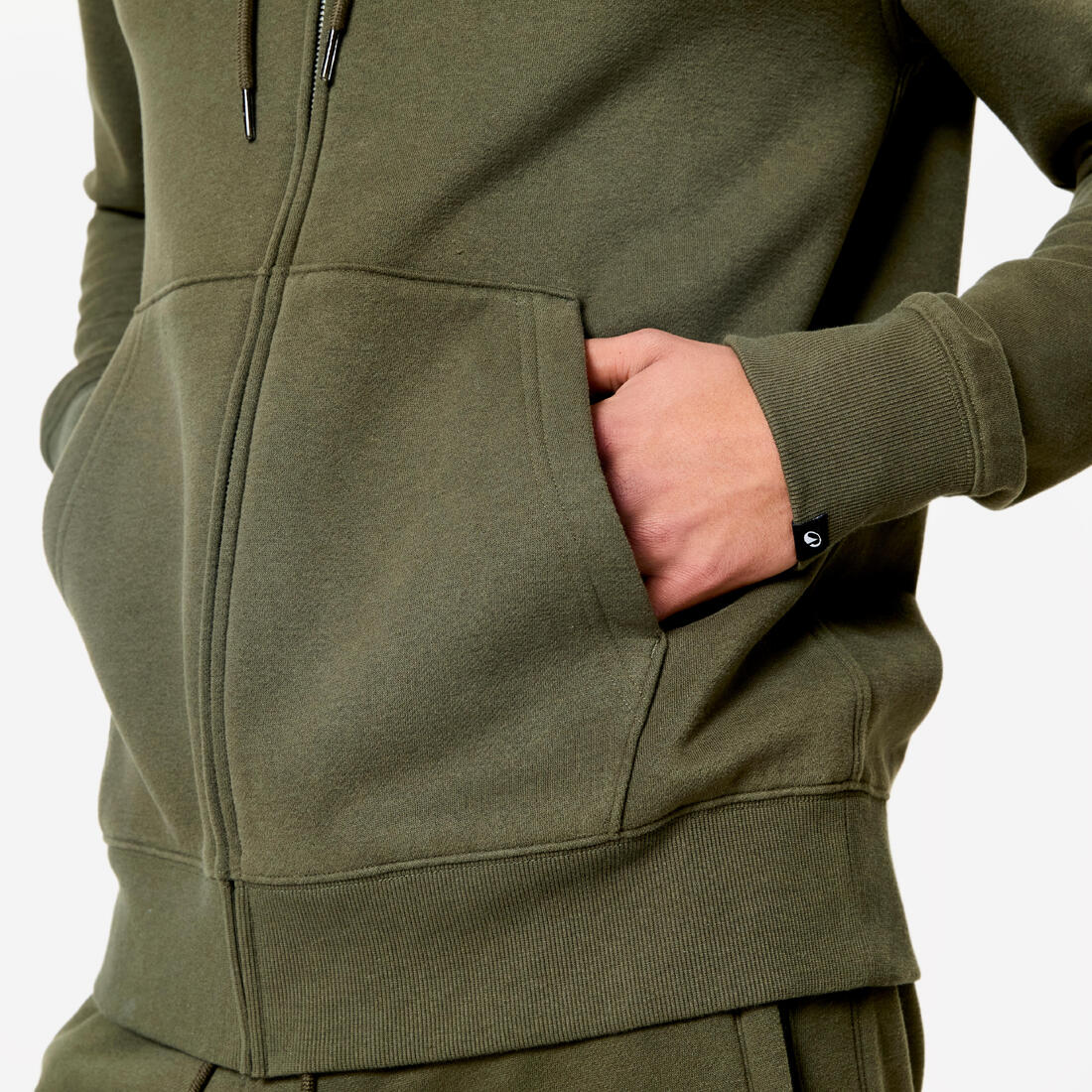 Sudadera de fitness con cierre y capucha azul oscuro para hombre 500 Essential - Image 16