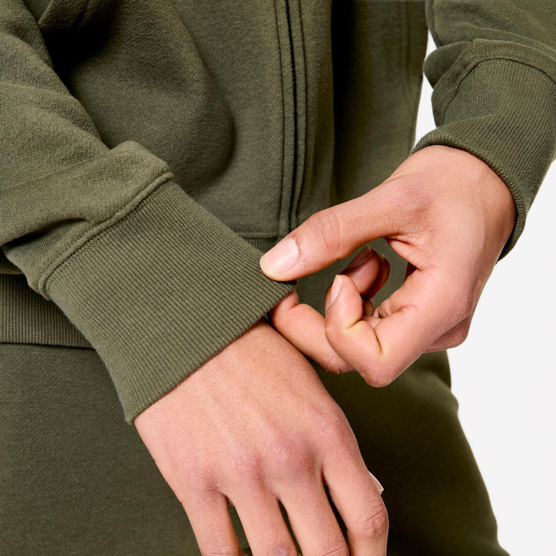 Sudadera de fitness con cierre y capucha azul oscuro para hombre 500 Essential - Image 17