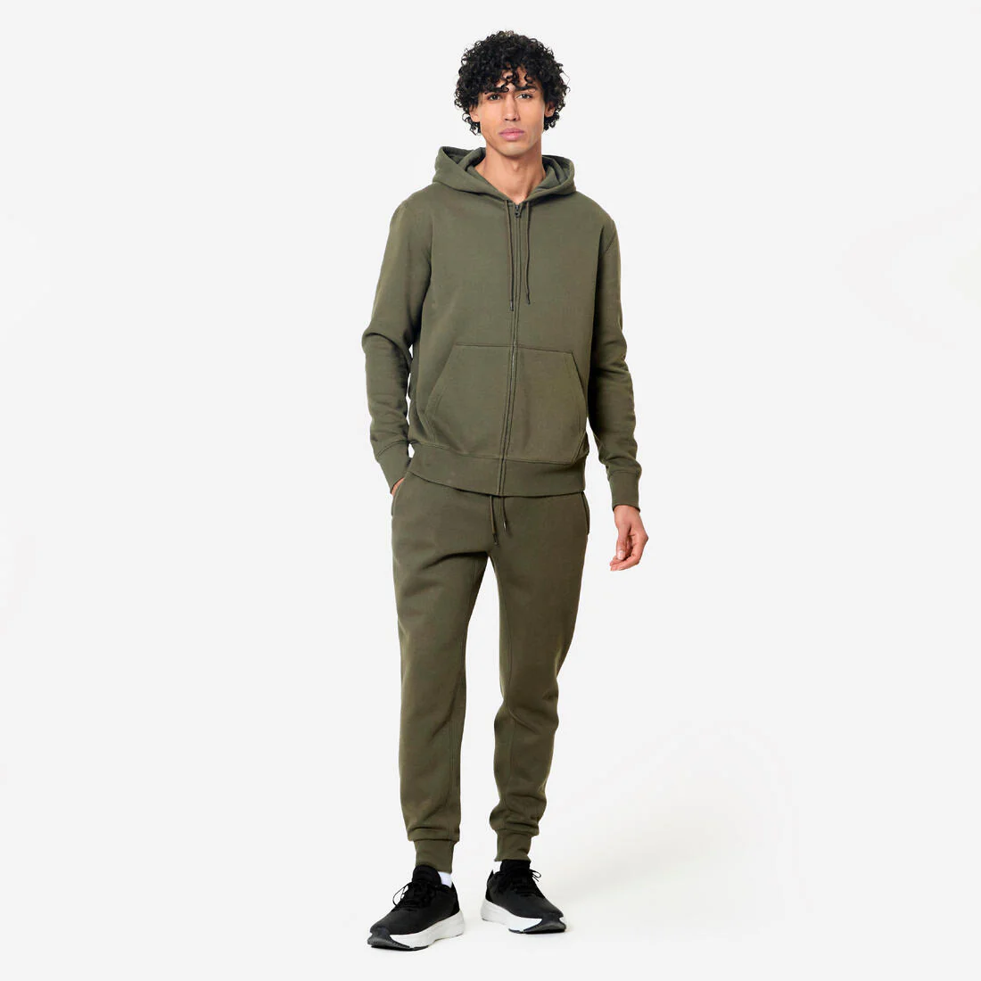 Sudadera de fitness con cierre y capucha azul oscuro para hombre 500 Essential - Image 6