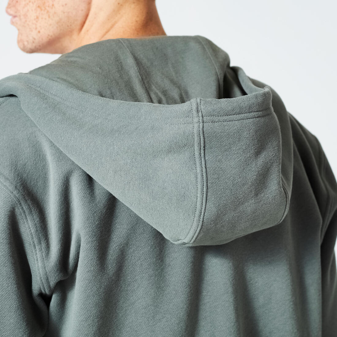 Sudadera de fitness con cierre y capucha azul oscuro para hombre 500 Essential - Image 9