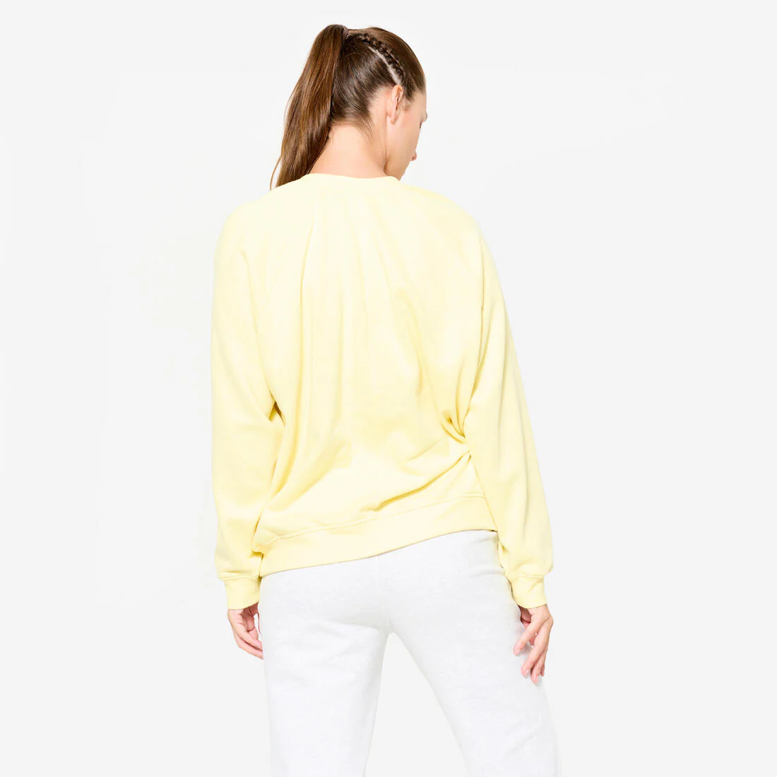 Sudadera de fitness de muletón amarilla para mujer - Image 8