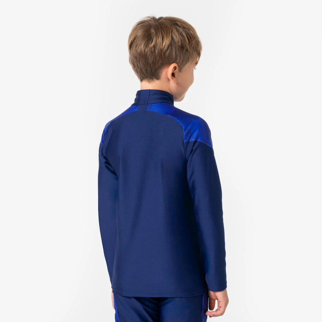 Sudadera de futbol con 1/2 cierre azul marino y rojo para niños Viralto Jr - Image 12