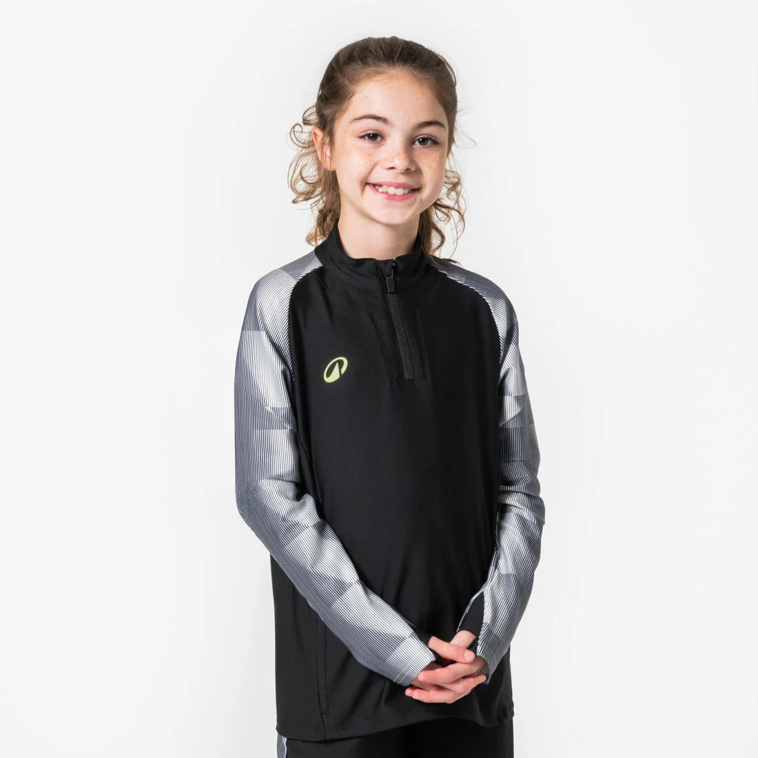 Sudadera de futbol con 1/2 cierre azul marino y rojo para niños Viralto Jr - Image 3