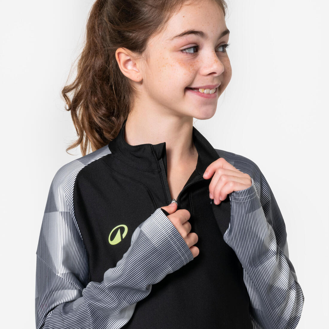 Sudadera de futbol con 1/2 cierre azul marino y rojo para niños Viralto Jr - Image 7