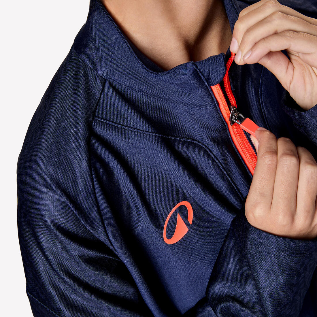 Sudadera de futbol con 1/2 cierre azul marino y rojo para niños Viralto Jr - Image 8