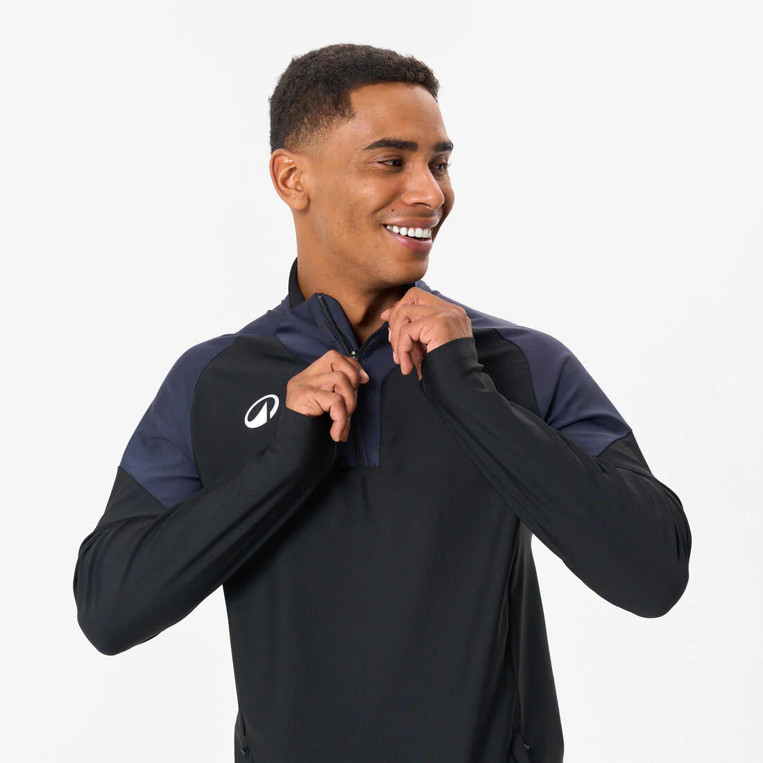 Sudadera de futbol con medio cierre gris carbono con negro Viralto Club - Image 3