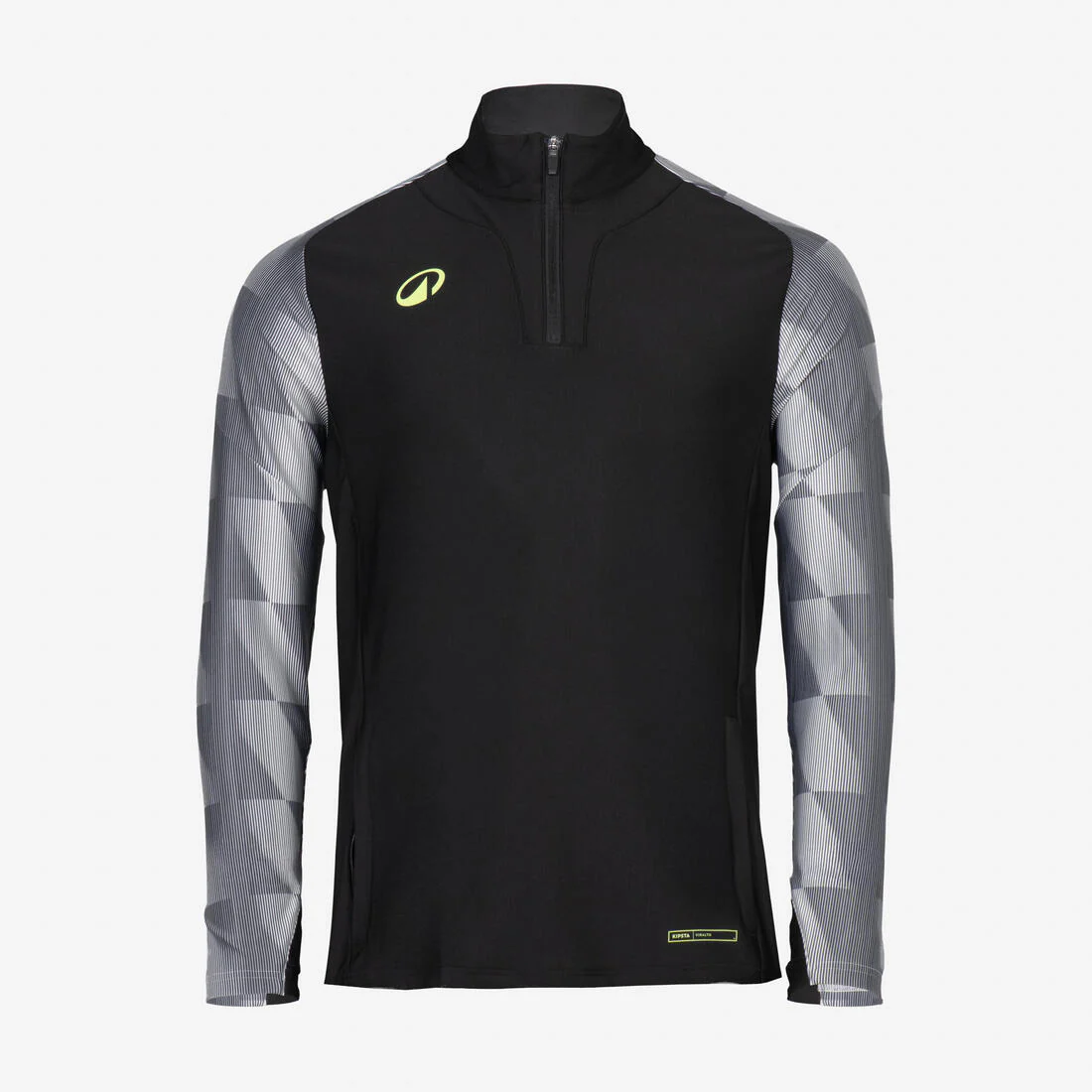 Sudadera de futbol con medio cierre negra y amarilla para adulto Viralto Wave - Image 3