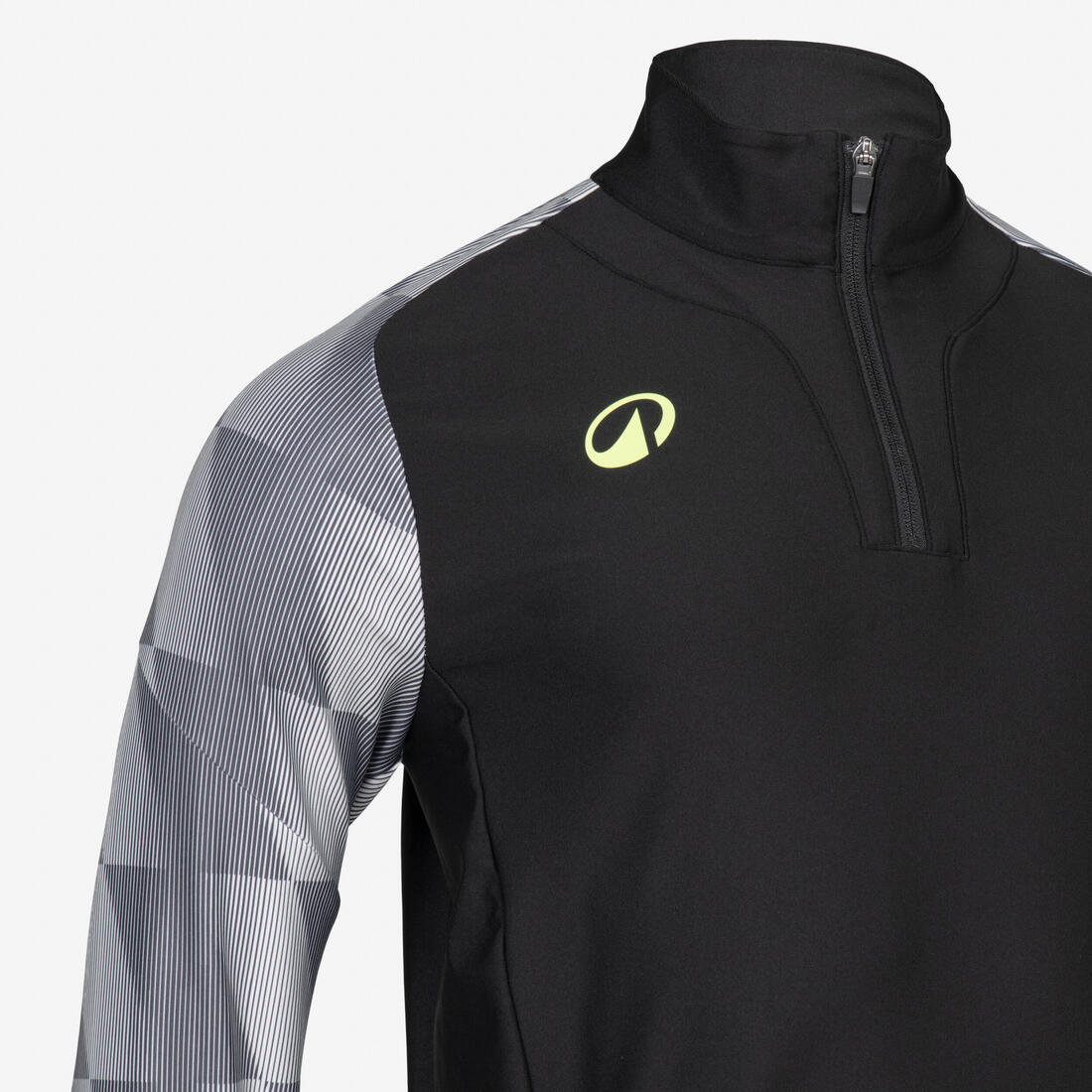 Sudadera de futbol con medio cierre negra y amarilla para adulto Viralto Wave - Image 6