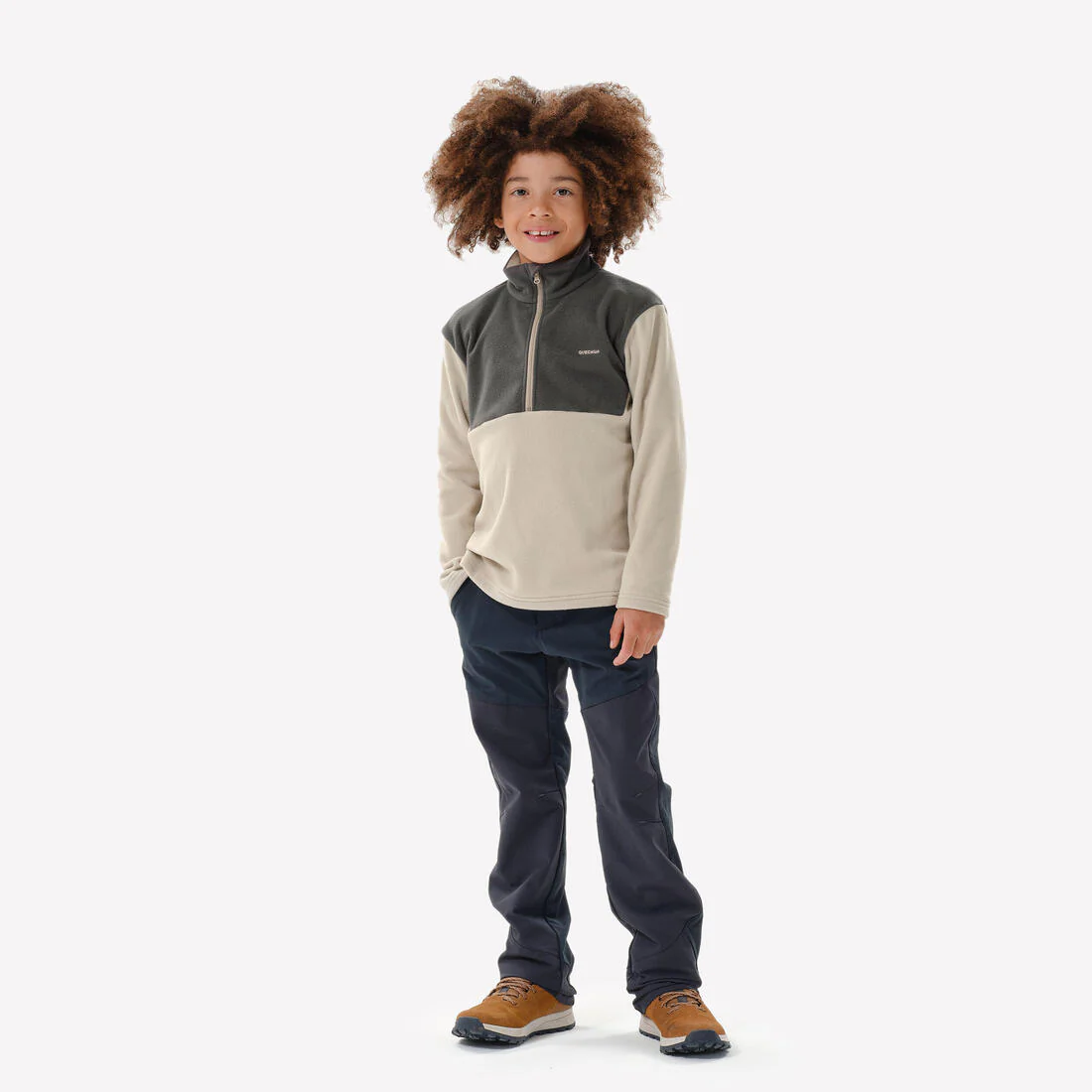 Sudadera de senderismo de forro polar con medio cierre para niños MH500 - Image 2