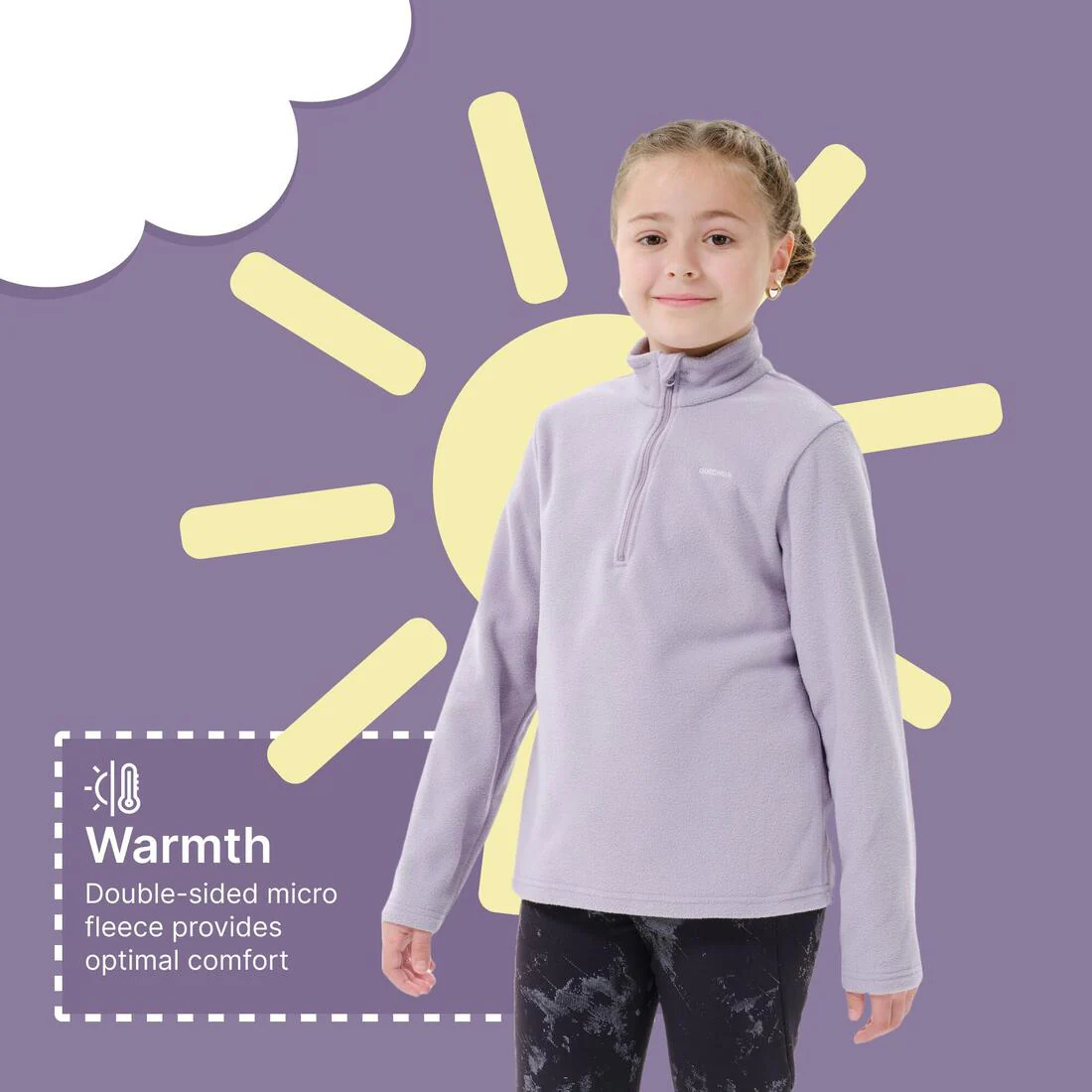 Sudadera de senderismo de forro polar roja para niños de 7 a 15 años MH100 - Image 24