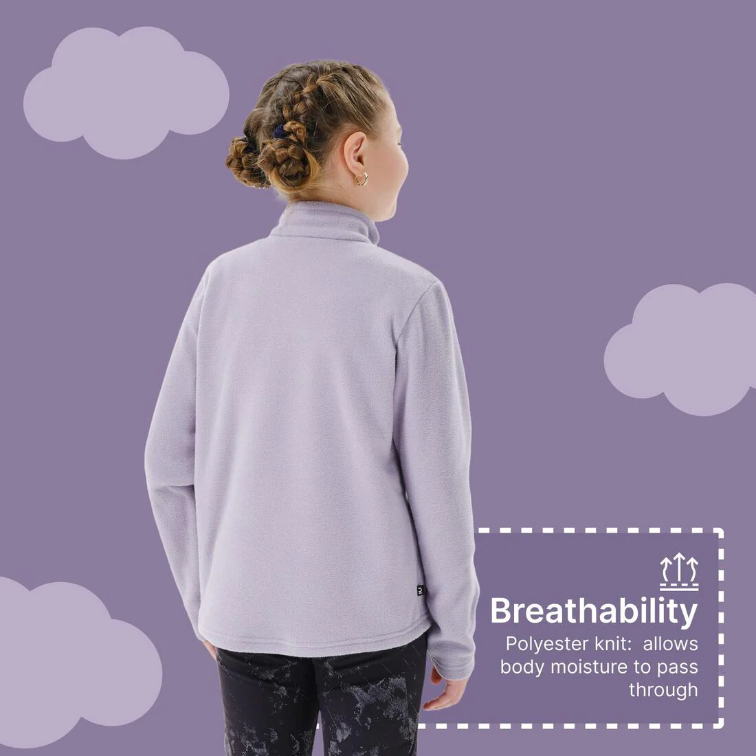 Sudadera de senderismo de forro polar roja para niños de 7 a 15 años MH100 - Image 28
