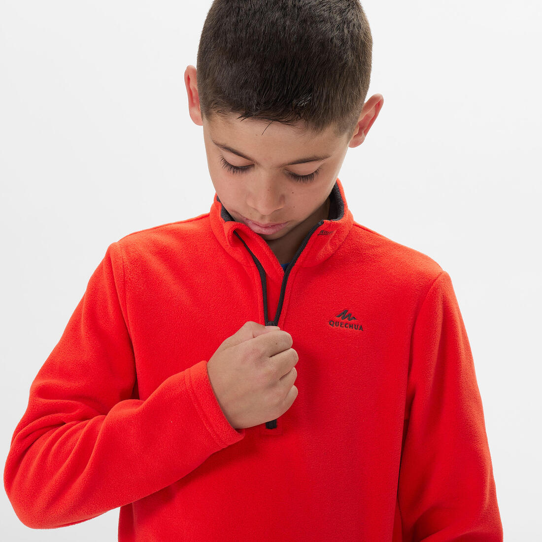 Sudadera de senderismo de forro polar roja para niños de 7 a 15 años MH100 - Image 30