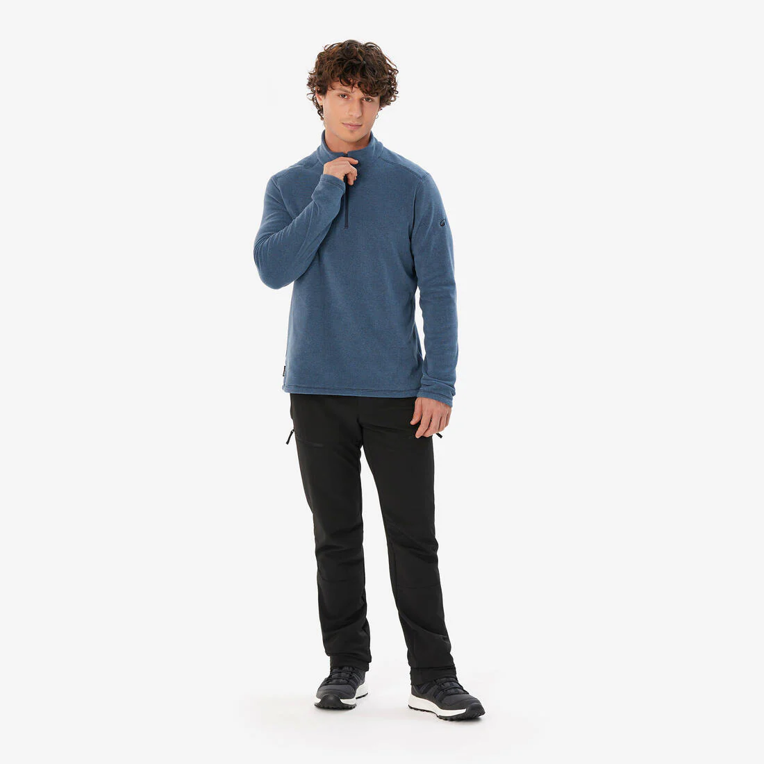 Sudadera de senderismo en montaña de forro polar azul para hombre MH100 - Image 2