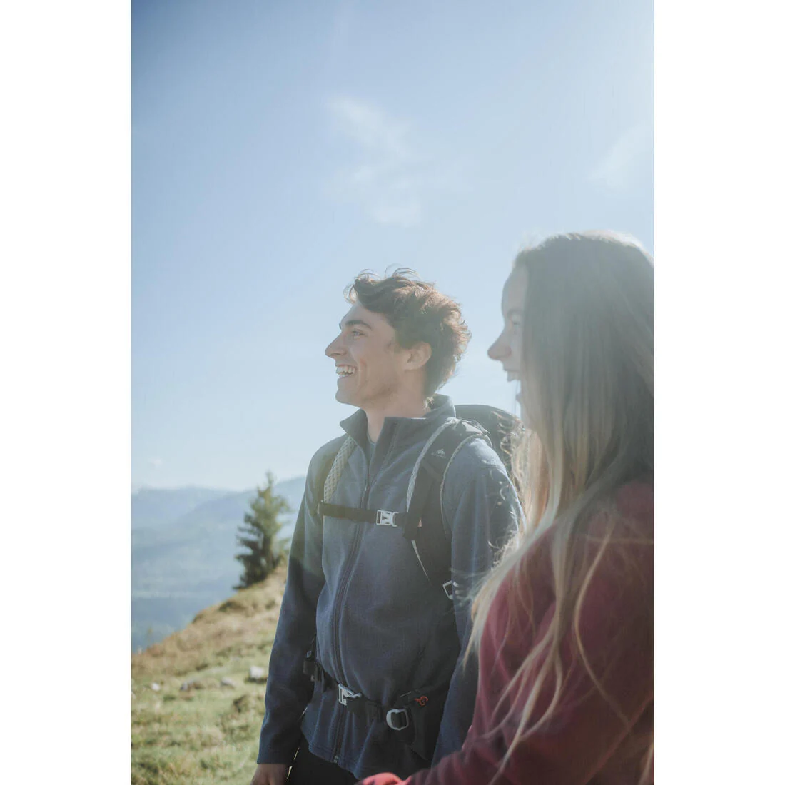 Sudadera de senderismo en montaña de forro polar azul para hombre MH100 - Image 6