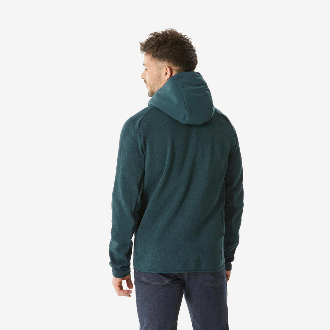 Sudadera de senderismo verde para hombre NH500 Hybride - Image 3