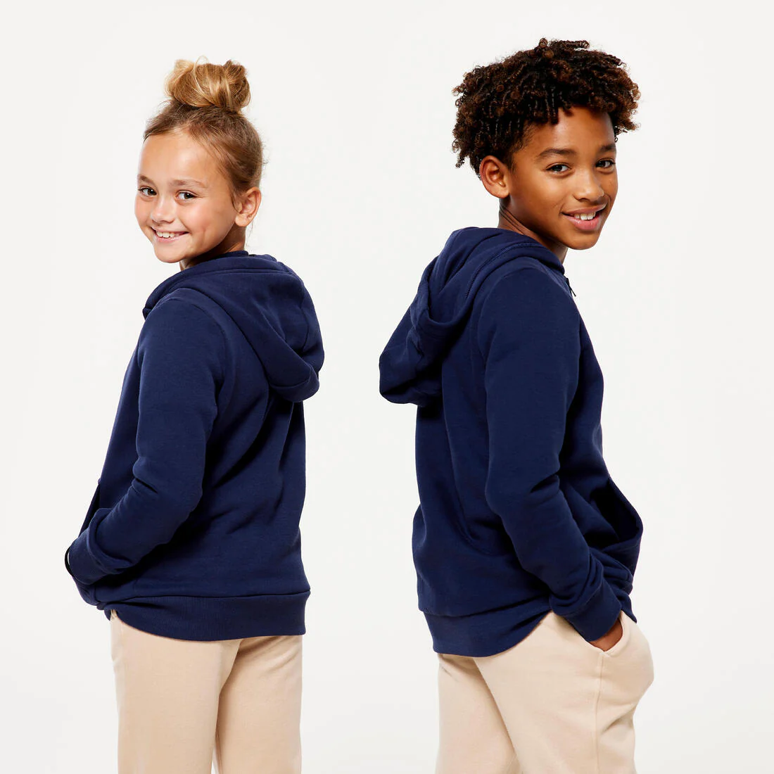 Sudadera deportiva con cierre azul para niños 500 - Image 6