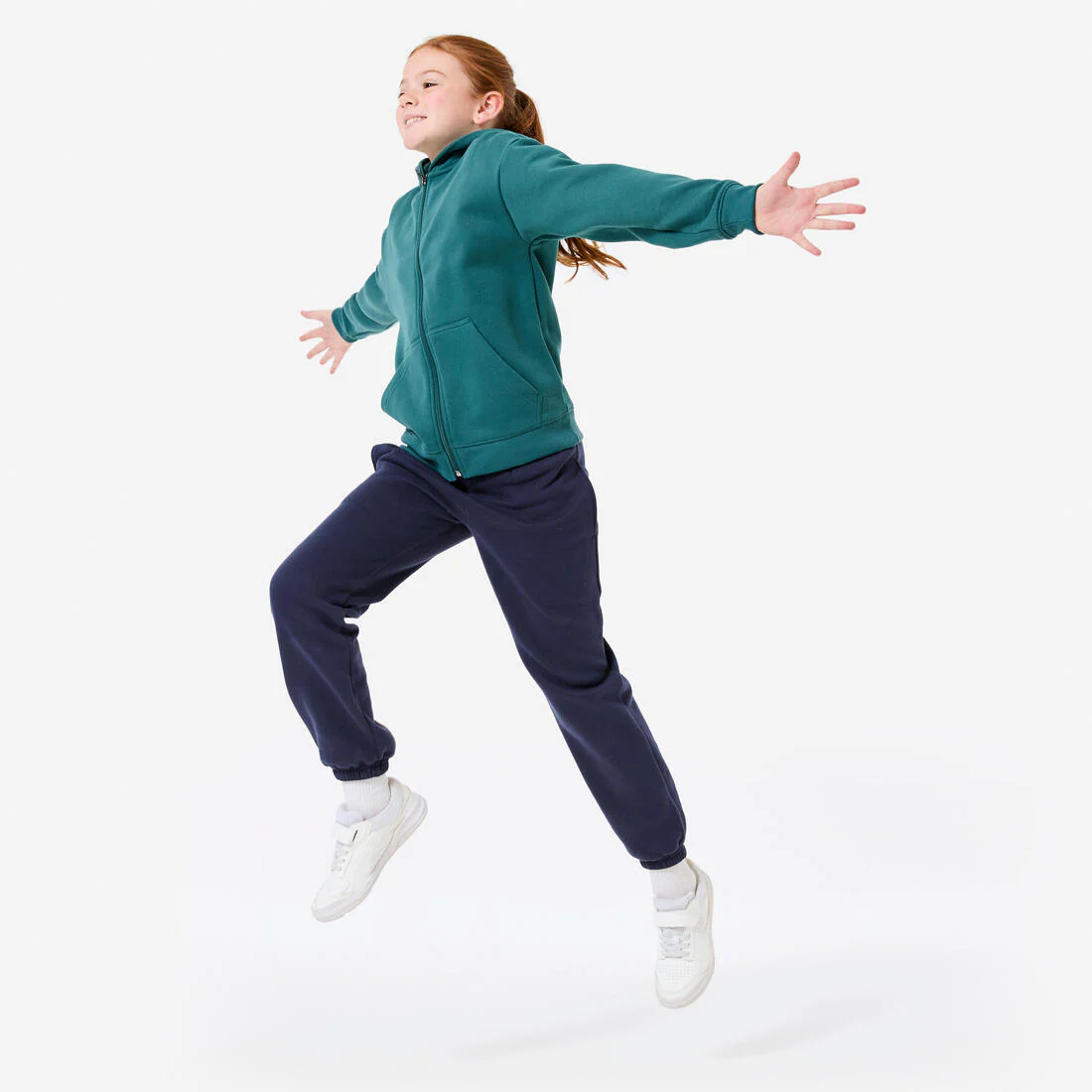 Sudadera deportiva holgada con cierre y capucha verde oscuro - Image 7