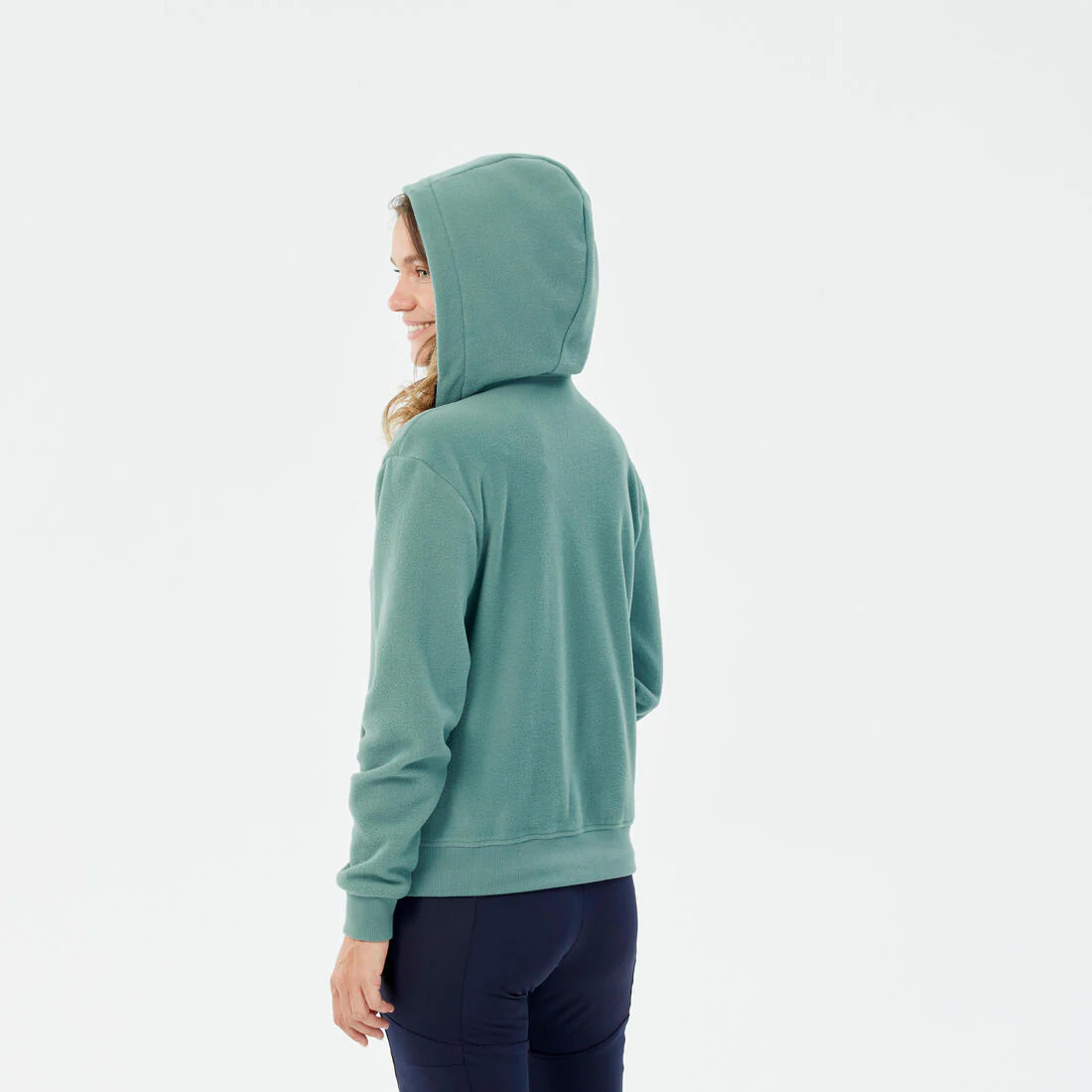Sudadera ligera de tejido polar con capucha - Montaña y trekking - Mujer Quechua MH100 Hoodie - Image 3