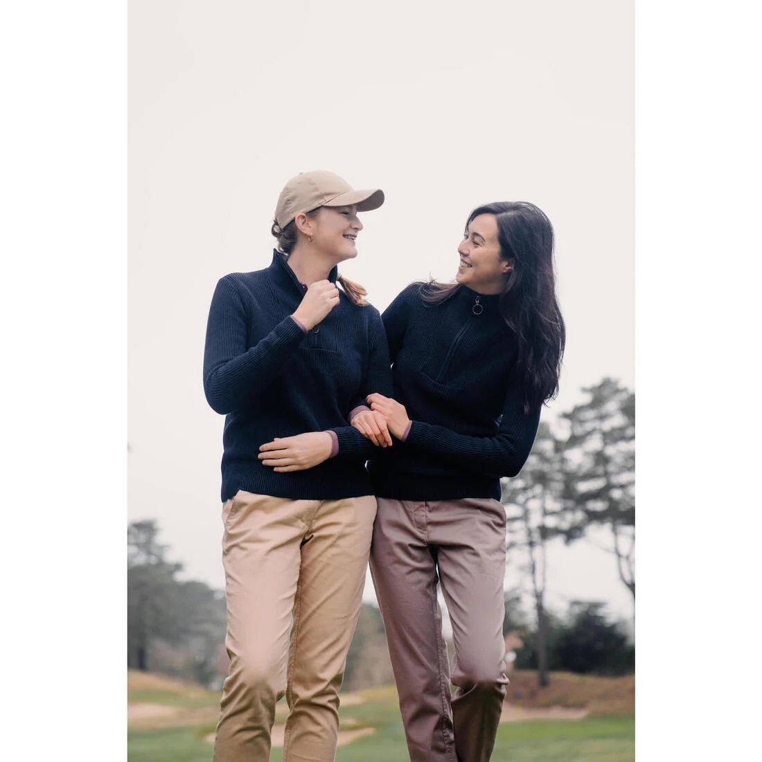 Suéter de golf con cierre negro para mujer MW500 - Image 9