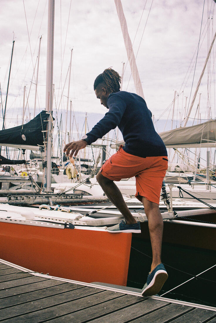 Suéter Marinero para Hombre - Beige con Rayas Azules - Image 16