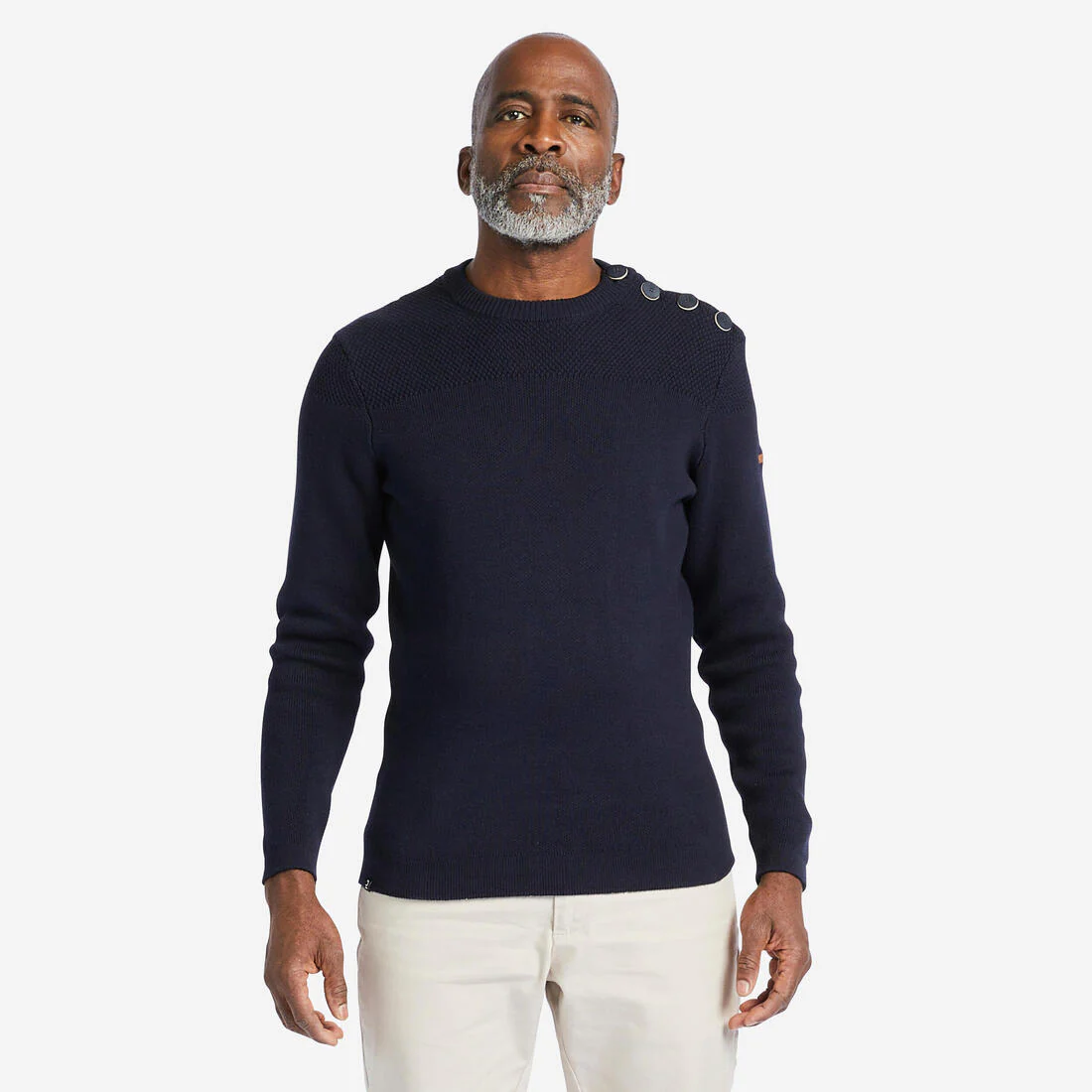 Suéter Marinero para Hombre - Beige con Rayas Azules - Image 2