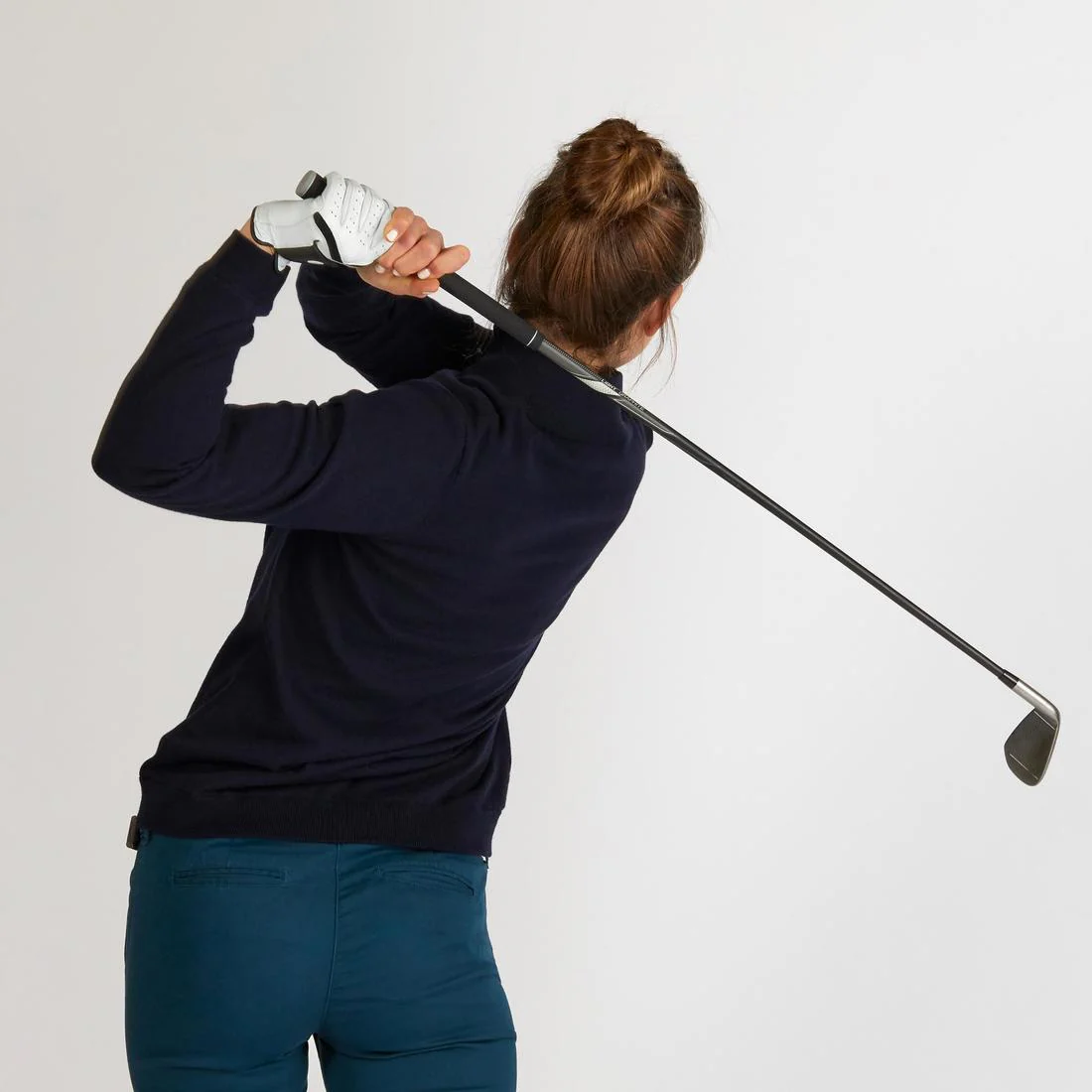 SUÉTER ROMPEVIENTOS DE GOLF PARA MUJER CLIMA CÁLIDO AZUL MARINO - Image 6