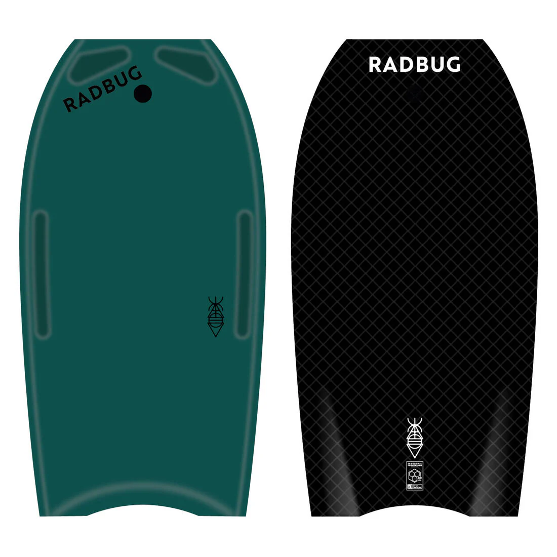 Tabla de bodyboard negro con verde 900