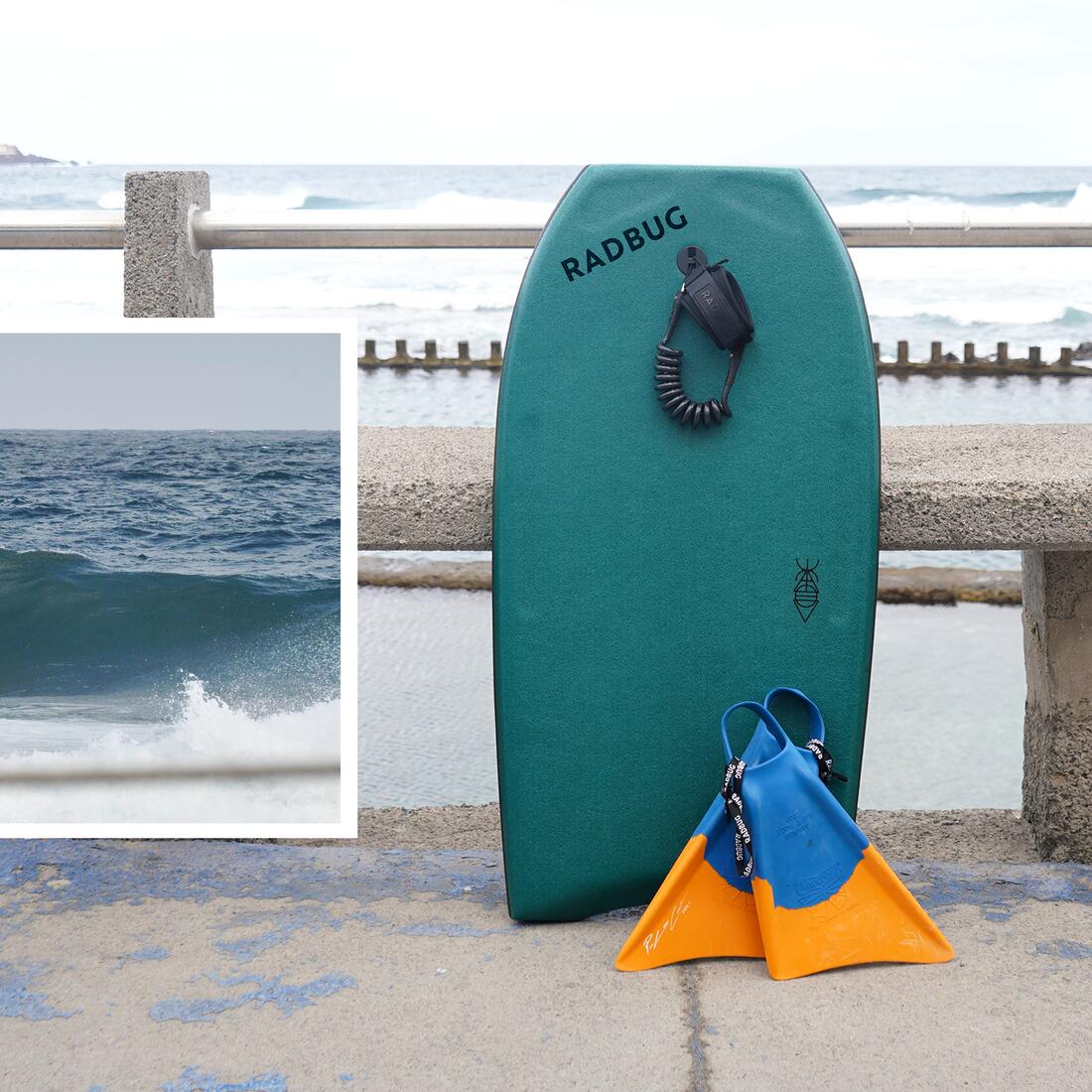 Tabla de bodyboard negro con verde 900 - Image 13
