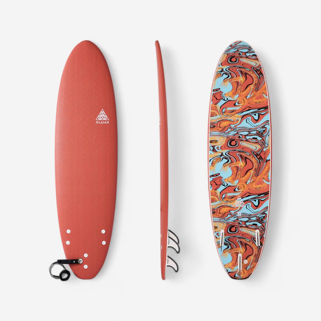 Tabla de surf de espuma de 7' naranja 500