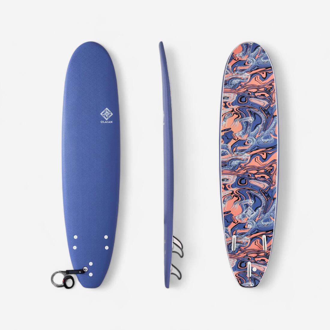 Tabla de surf de espuma de 7'8" azul 500