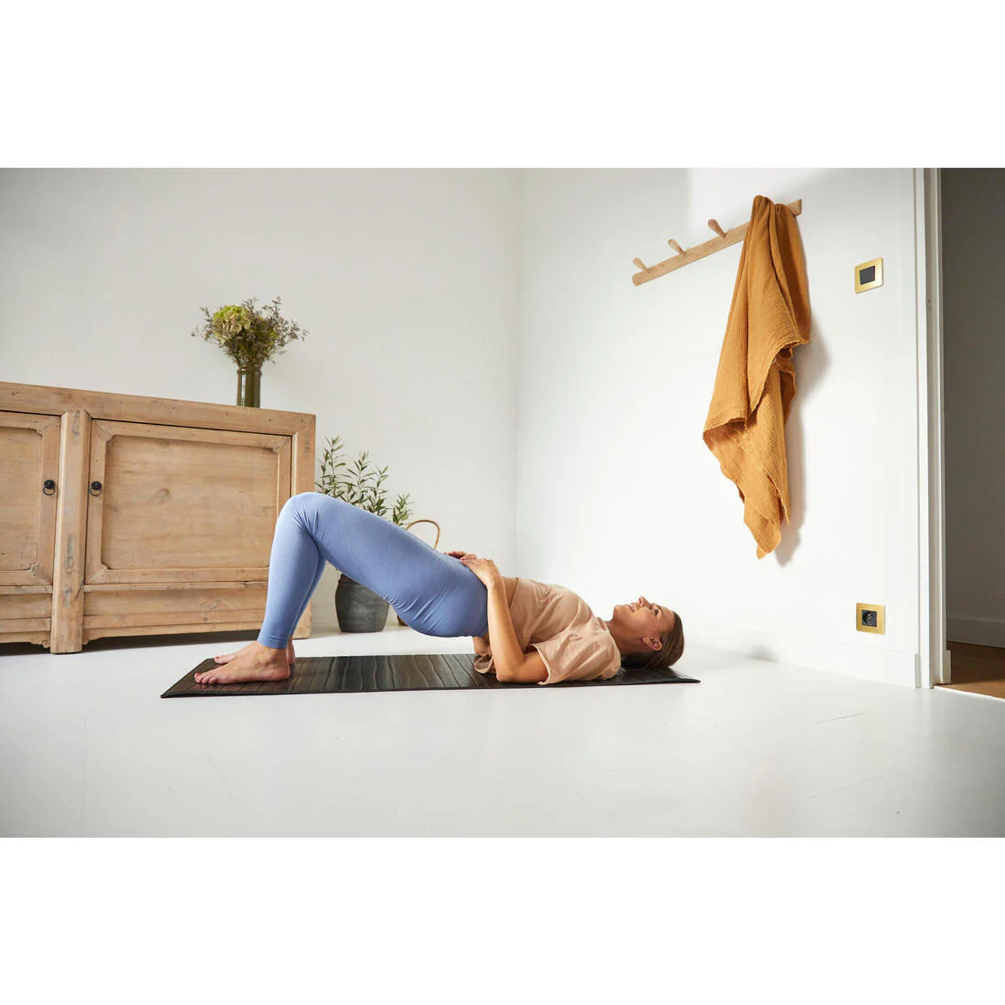 Tapete de fitness resistente de 140 cm × 50 cm × 7 mm negro 100 - Image 5