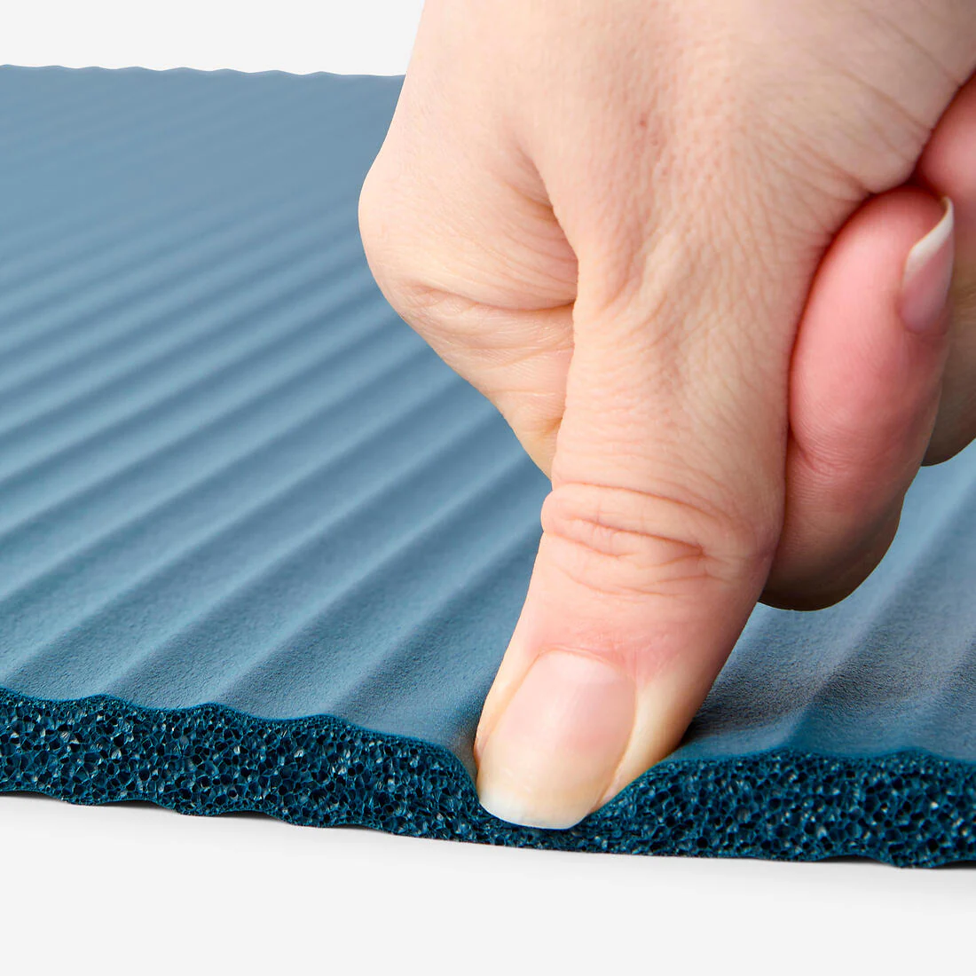 Tapete de pilates azul Confort 100 160 cm x 55 cm x 10 mm - Image 3