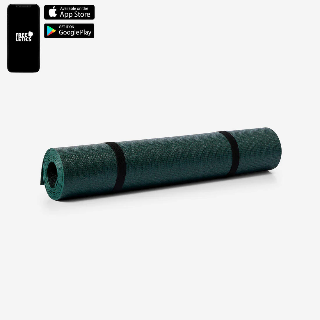 Tapete de yoga de 172 cm x 58 cm x 4 mm verde oscuro Essential - Image 3