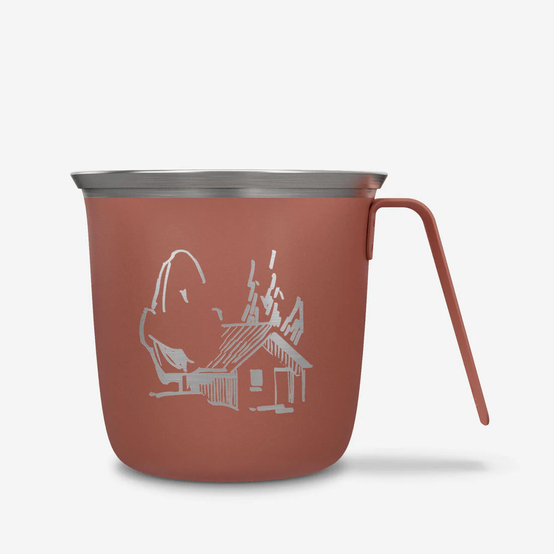 Taza de camping y senderismo de acero inoxidable de 0.3 L 500