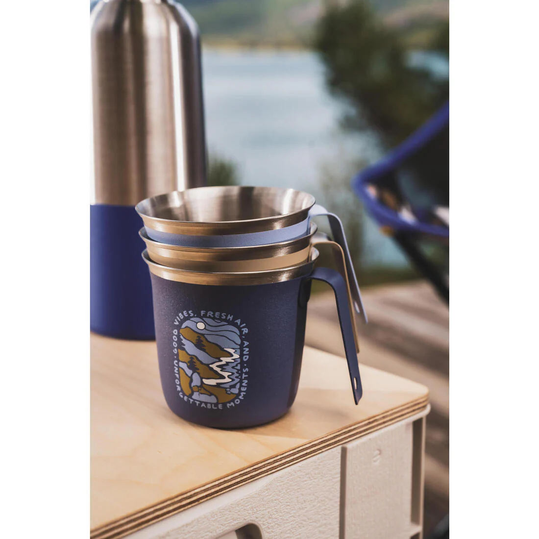 Taza de camping y senderismo de acero inoxidable de 0.3 L 500 - Image 21