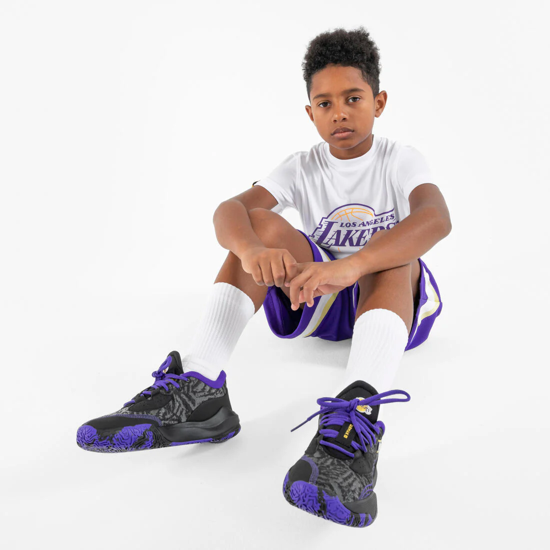Tenis de básquetbol negros para niños NBA Lakers Fast 900 - Image 10