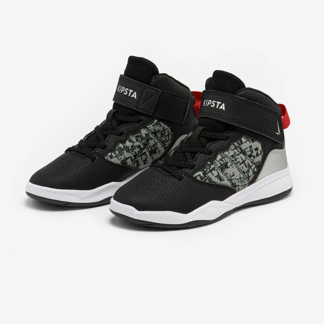 Tenis de básquetbol nivel iniciación negros y rojos para niño SE100 - Image 2