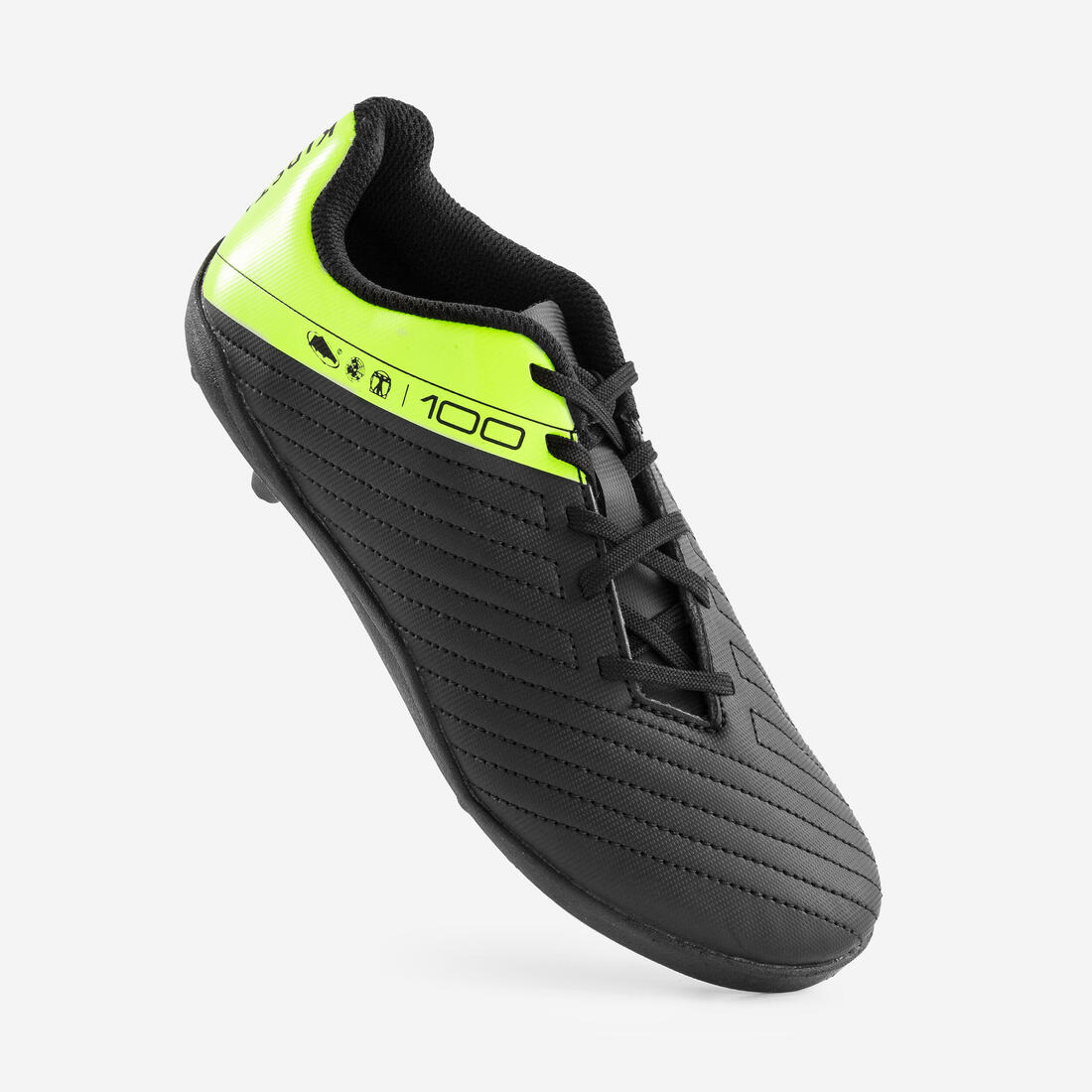 Tenis de fútbol con agujetas fg negras y amarillas para niño 100 - Image 4