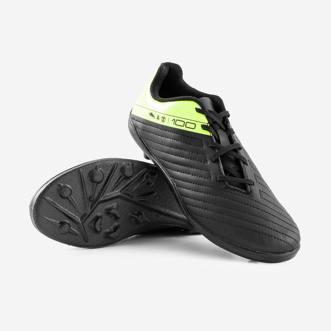 Tenis de fútbol con agujetas fg negras y amarillas para niño 100 - Image 8