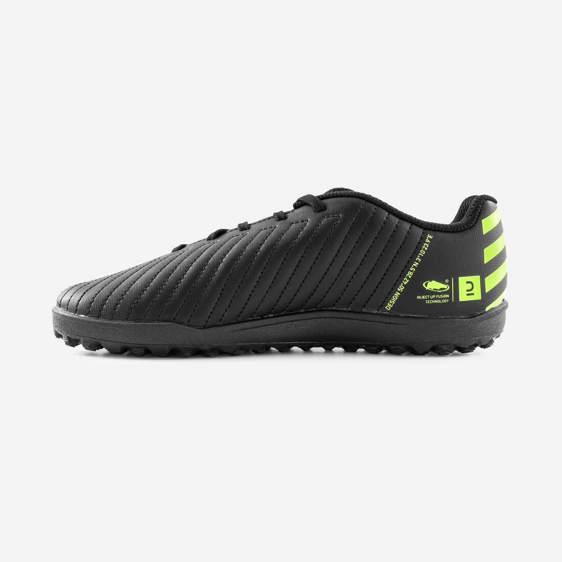 TENIS DE FÚTBOL CON AGUJETAS PARA NIÑO 100 TURF TF NEGRO Y AMARILLO - Image 2