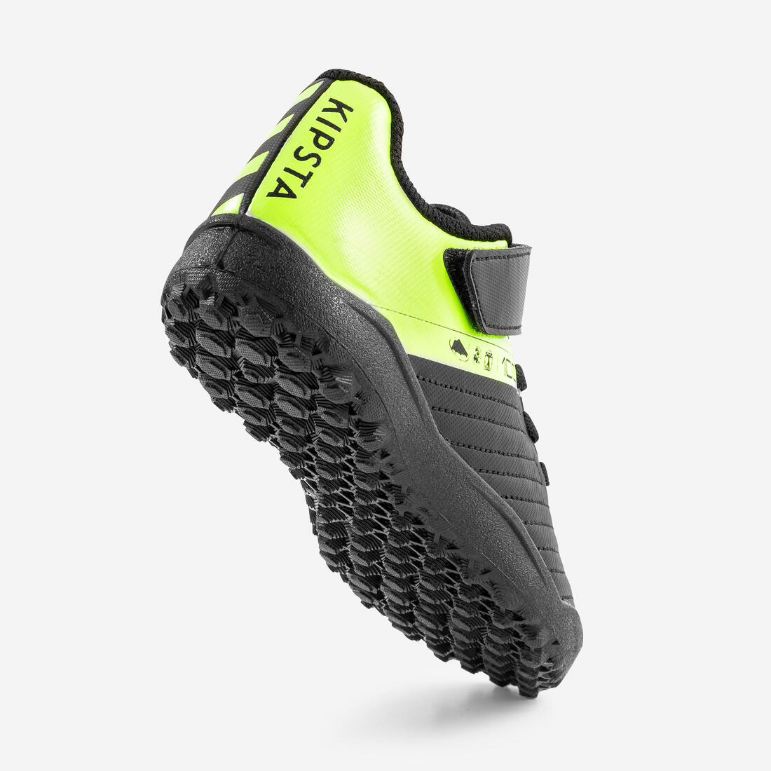 Tenis de fútbol con tira adherente negros y amarillos niño 100 Easy Turf TF - Image 5