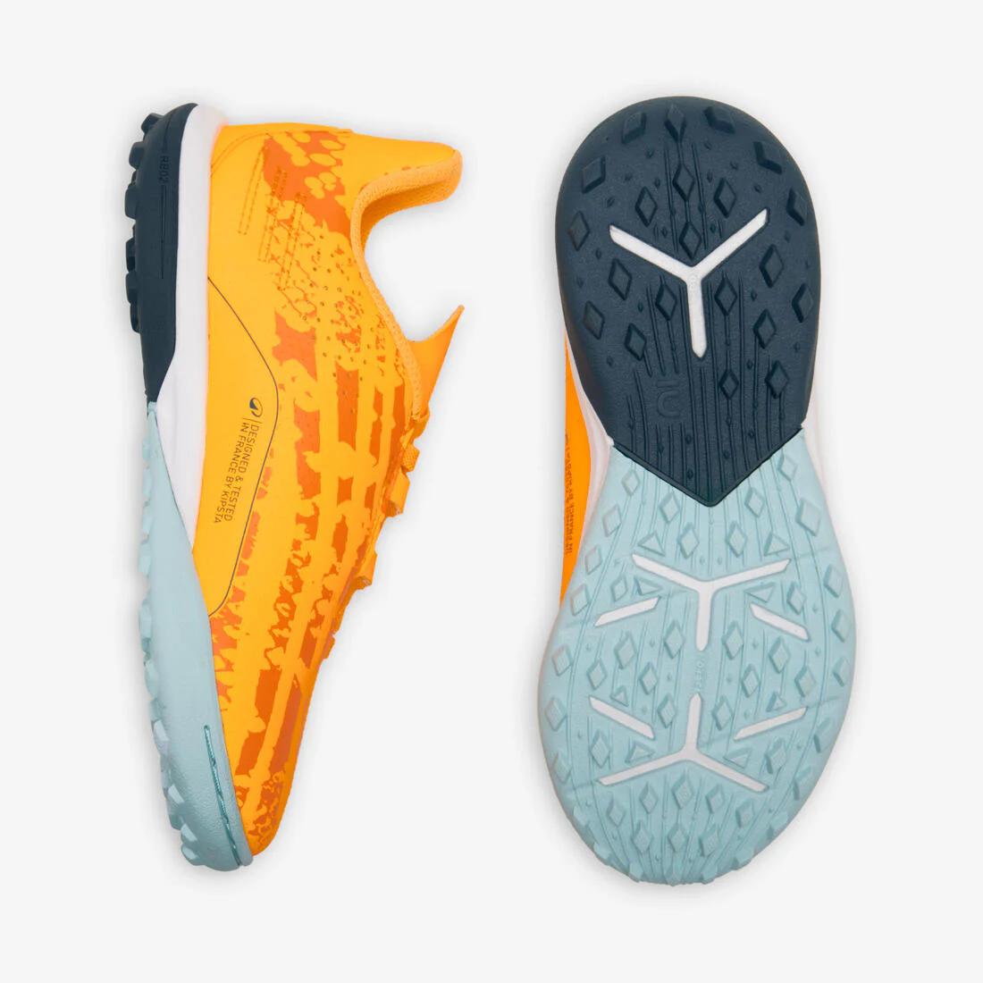 Tenis de futbol con velcro naranjas para niños Viralto I Easy Turf TF - Image 9